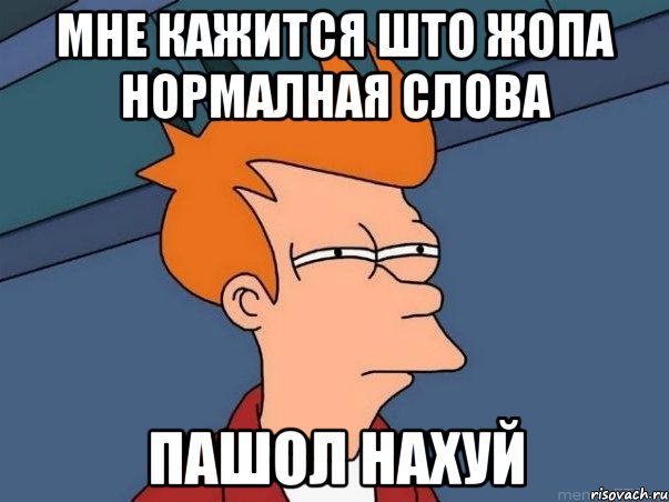 мне кажится што жопа нормалная слова пашол нахуй, Мем  Фрай (мне кажется или)