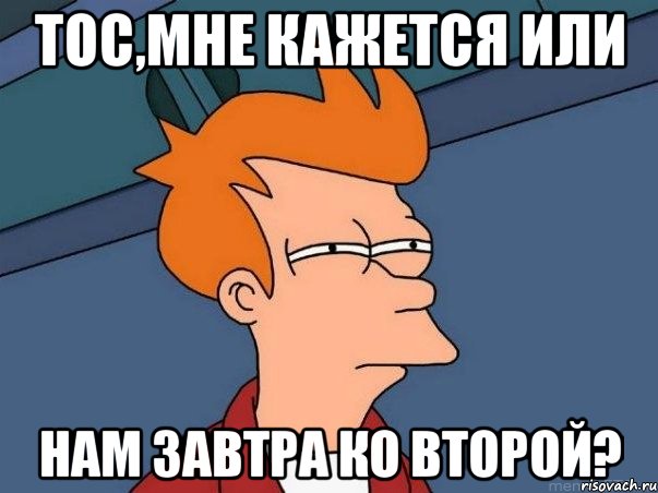 Тос,мне кажется или нам завтра ко второй?, Мем  Фрай (мне кажется или)