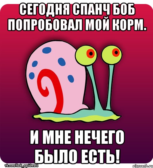 Сегодня Спанч Боб попробовал мой корм. И мне нечего было есть!