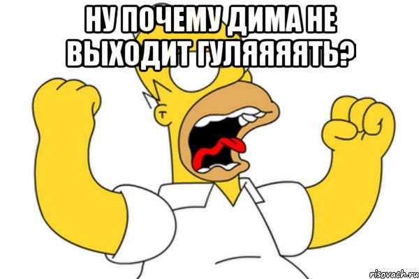 Ну почему Дима не выходит гуляяяять? , Мем Разъяренный Гомер