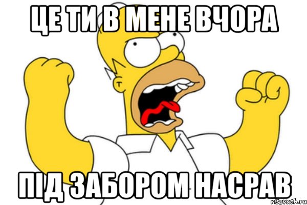 Це ти в мене вчора під забором насрав, Мем Разъяренный Гомер