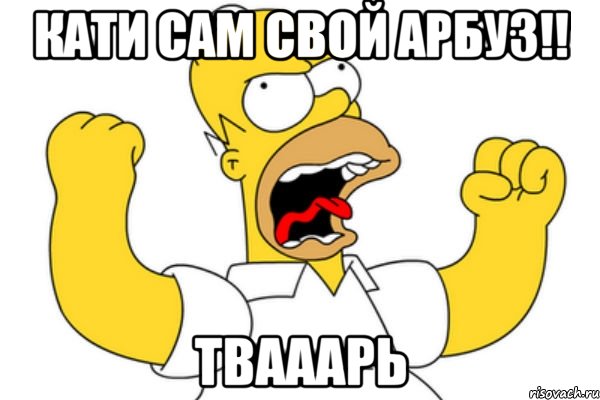 КАТИ САМ СВОЙ АРБУЗ!! ТВАААРЬ, Мем Разъяренный Гомер