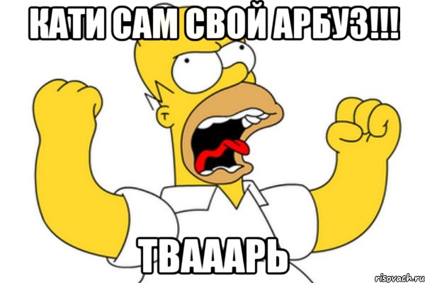 КАТИ САМ СВОЙ АРБУЗ!!! ТВАААРЬ, Мем Разъяренный Гомер