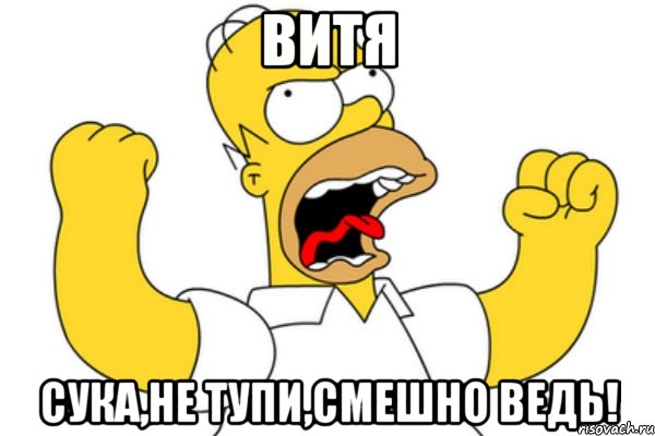 ВИтя Сука,не тупи,смешно ведь!, Мем Разъяренный Гомер