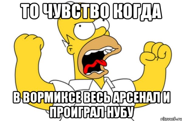 То чувство когда В вормиксе весь арсенал и проиграл нубу, Мем Разъяренный Гомер