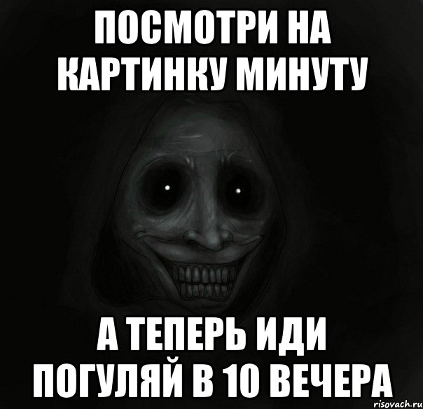 Посмотри на картинку минуту А теперь иди погуляй в 10 вечера, Мем Ночной гость