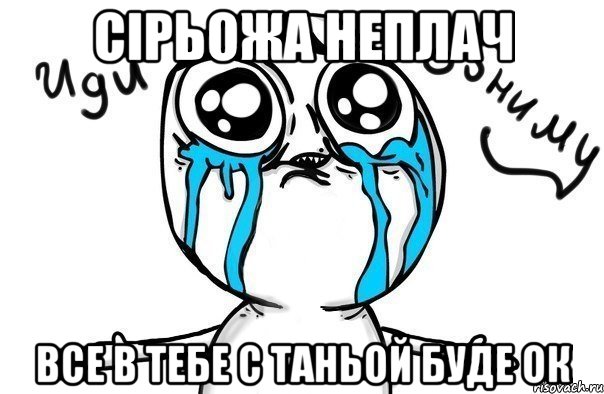 Сірьожа неплач все в тебе с Таньой буде ОК, Мем Иди обниму