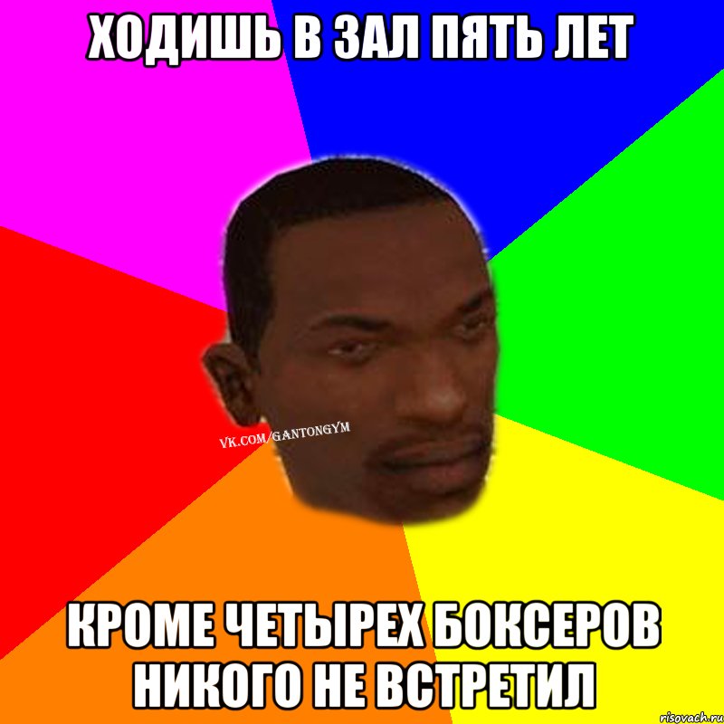 Ходишь в зал пять лет кроме четырех боксеров никого не встретил