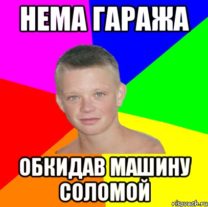 нема гаража обкидав машину соломой