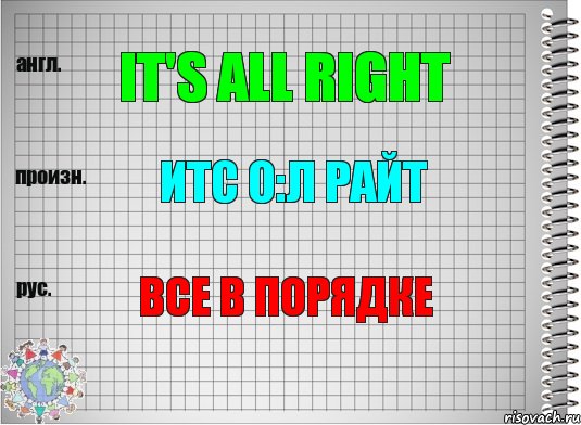 it's all right итс о:л райт все в порядке, Комикс  Перевод с английского