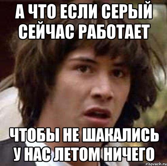 А что если серый сейчас работает Чтобы не шакались у нас летом ничего, Мем А что если (Киану Ривз)