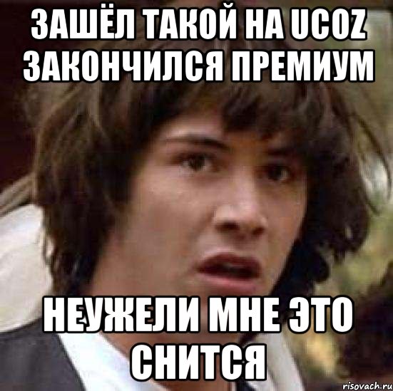 Зашёл такой на Ucoz закончился премиум Неужели мне это снится, Мем А что если (Киану Ривз)