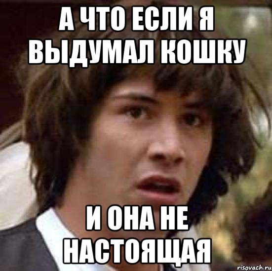 а что если я выдумал кошку и она не настоящая, Мем А что если (Киану Ривз)