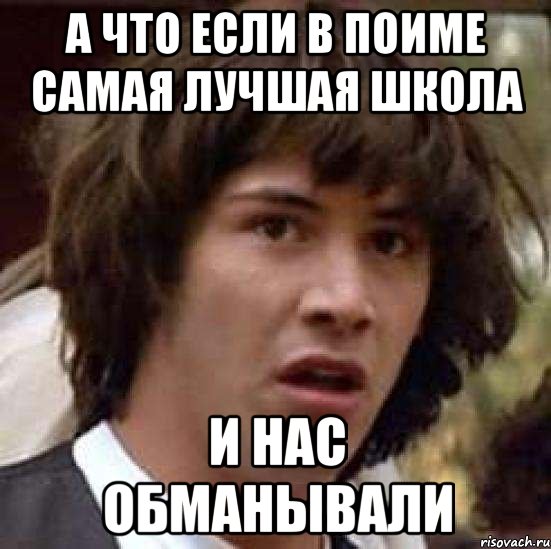 А ЧТО ЕСЛИ В ПОИМЕ САМАЯ ЛУЧШАЯ ШКОЛА И НАС ОБМАНЫВАЛИ, Мем А что если (Киану Ривз)