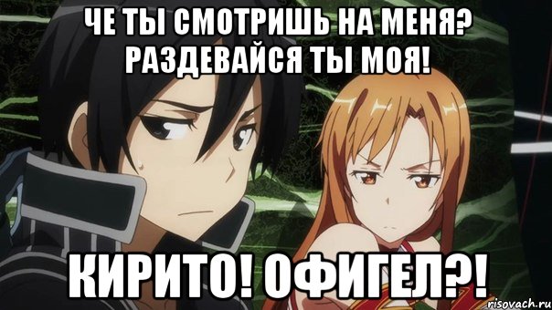 Че ты смотришь на меня? Раздевайся ты моя! Кирито! Офигел?!, Мем Кирито и Асуна