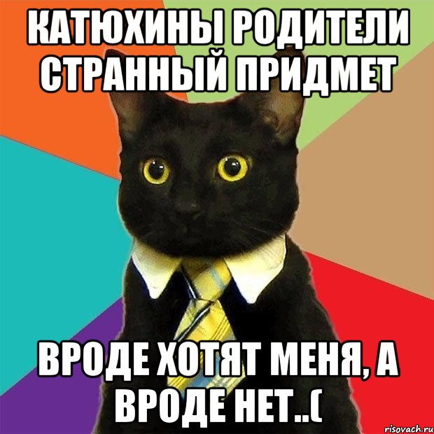 Катюхины родители странный придмет вроде хотят меня, а вроде нет..(, Мем  Кошечка
