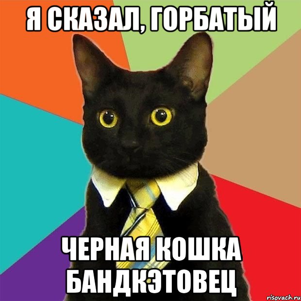 я сказал, горбатый черная кошка бандкэтовец, Мем  Кошечка