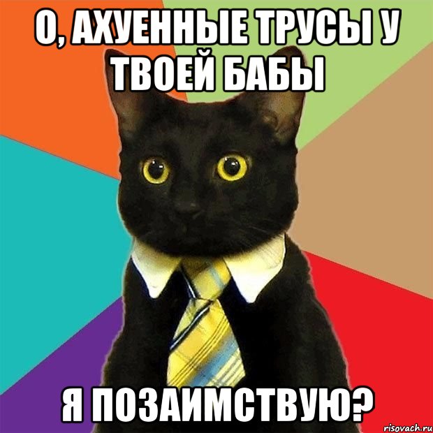 О, ахуенные трусы у твоей бабы я позаимствую?, Мем  Кошечка