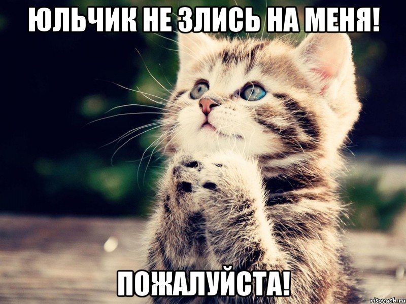 Юльчик не злись на меня! Пожалуйста!