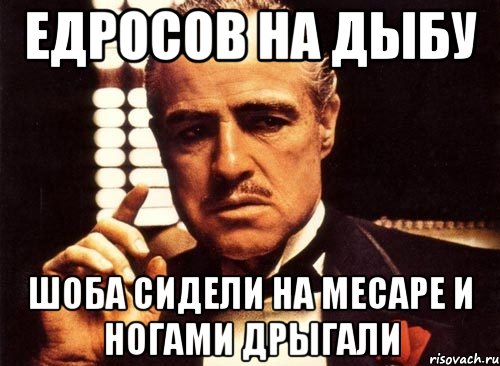 ЕДРОСОВ НА ДЫБУ ШОБА СИДЕЛИ НА МЕСАРЕ И НОГАМИ ДРЫГАЛИ, Мем крестный отец