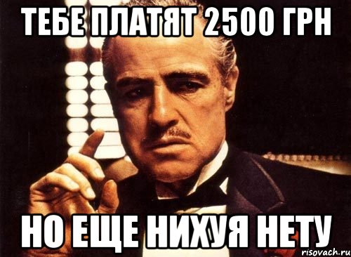 Тебе платят 2500 грн Но еще нихуя нету, Мем крестный отец