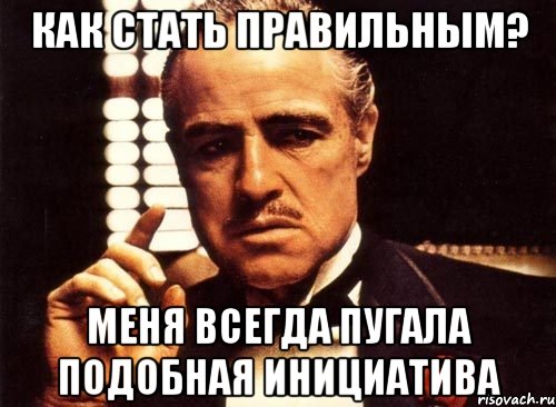 Как стать правильным? Меня всегда пугала подобная инициатива, Мем крестный отец