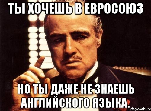 Ты хочешь в ЕвроСоюз но ты даже не знаешь английского языка., Мем крестный отец