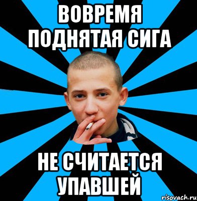 Вовремя поднятая сига не считается упавшей