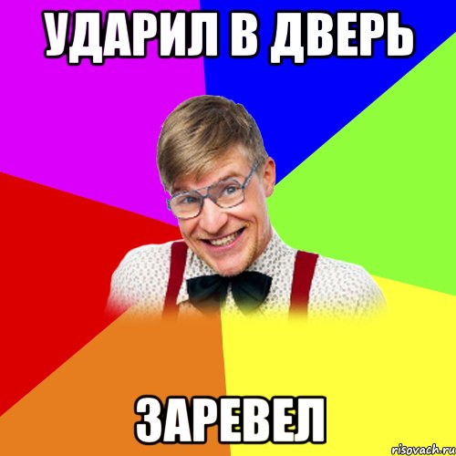 ударил в дверь заревел