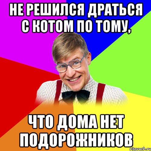 не решился драться с котом по тому, что дома нет подорожников
