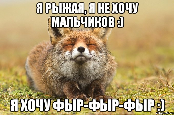 Я Рыжая, я не хочу мальчиков :) Я хочу фыр-фыр-фыр :)