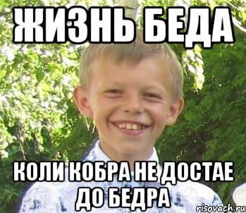 Жизнь беда Коли кобра не достае до бедра