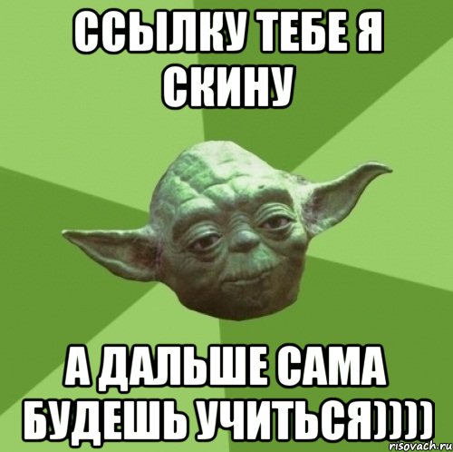 ССЫЛКУ ТЕБЕ Я СКИНУ А ДАЛЬШЕ САМА БУДЕШЬ УЧИТЬСЯ)))), Мем Мастер Йода