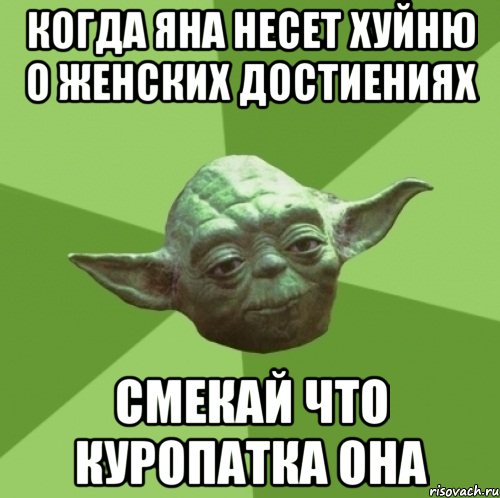 Когда Яна несет хуйню о женских достиениях смекай что куропатка она, Мем Мастер Йода