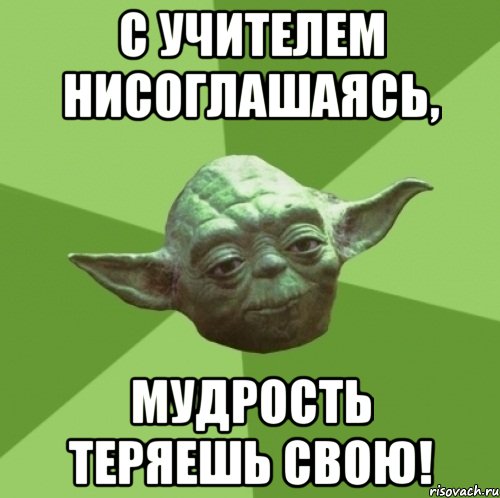 С учителем нисоглашаясь, мудрость теряешь свою!, Мем Мастер Йода
