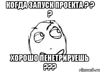 КОГДА ЗАПУСК ПРОЕКТА ? ? ? ХОРОШО ПЕНЕТРИРУЕШЬ ???, Мем Мне кажется или