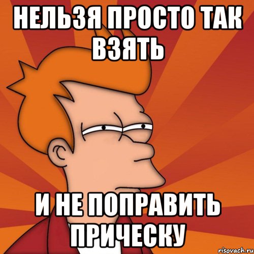 Нельзя просто так взять и не поправить прическу, Мем Мне кажется или (Фрай Футурама)
