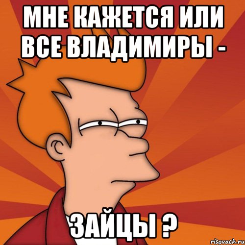 Мне кажется или все Владимиры - зайцы ?, Мем Мне кажется или (Фрай Футурама)