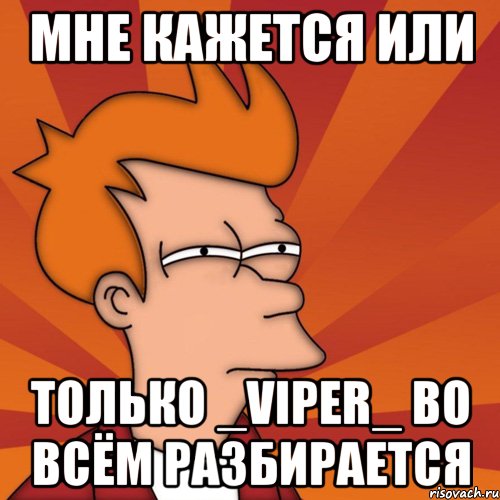 МНЕ КАЖЕТСЯ ИЛИ ТОЛЬКО _VIPER_ ВО ВСЁМ РАЗБИРАЕТСЯ, Мем Мне кажется или (Фрай Футурама)