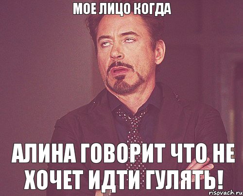 Мое лицо когда Алина говорит что не хочет идти гулять!, Мем твое выражение лица