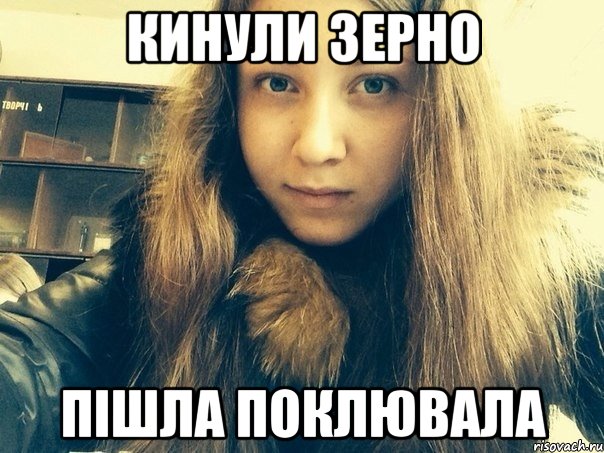 Кинули зерно Пішла поклювала