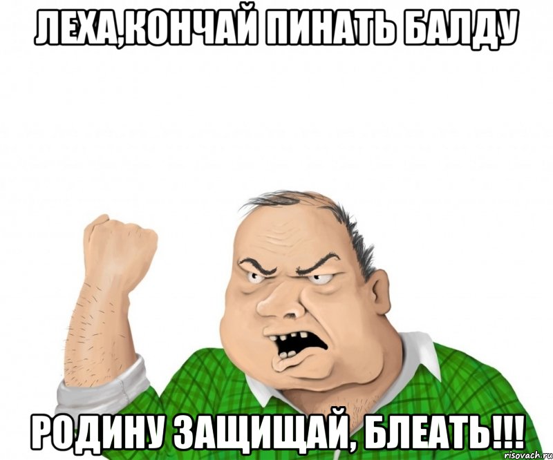 Леха,кончай пинать балду Родину защищай, блеать!!!, Мем мужик