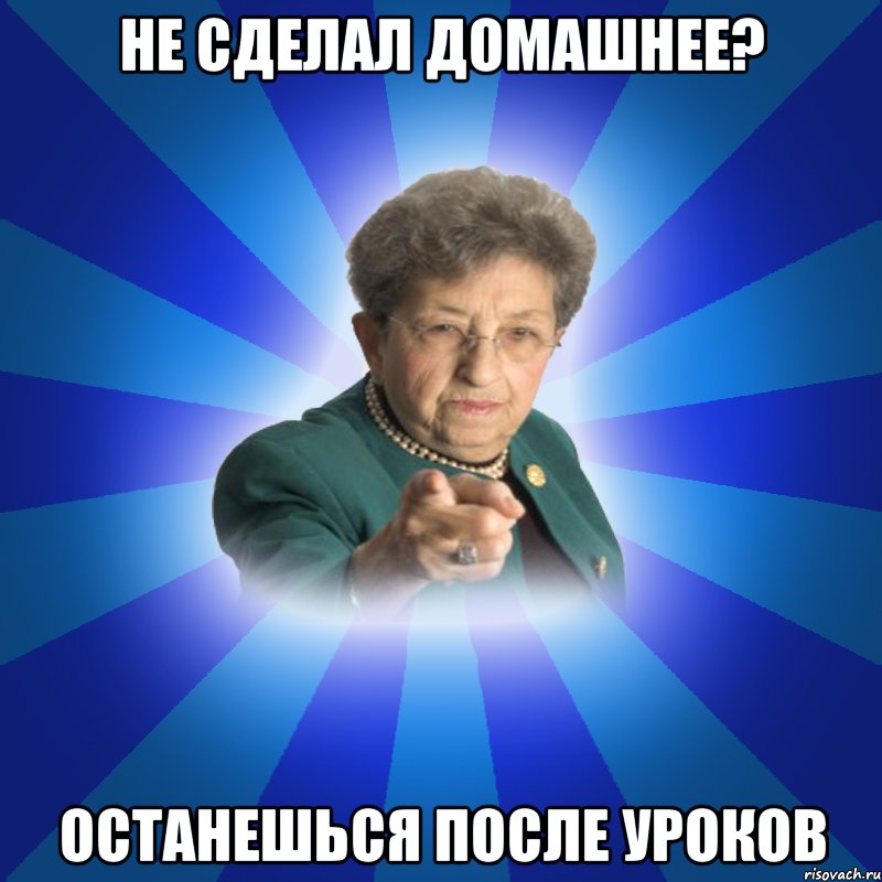 Не сделал домашнее? Останешься после уроков, Мем Наталья Ивановна