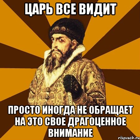 Царь все видит Просто иногда не обращает на это свое драгоценное внимание, Мем Не царское это дело