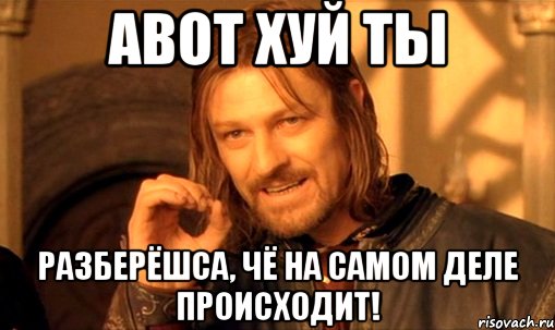 АВОТ ХУЙ ТЫ РАЗБЕРЁШСА, ЧЁ НА САМОМ ДЕЛЕ ПРОИСХОДИТ!, Мем Нельзя просто так взять и (Боромир мем)