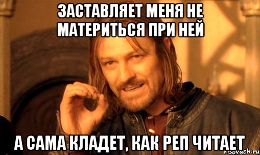 Заставляет меня не материться при ней а сама кладет, как реп читает, Мем Нельзя просто так взять и (Боромир мем)