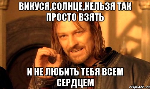 Викуся,солнце,нельзя так просто взять и не любить тебя всем сердцем, Мем Нельзя просто так взять и (Боромир мем)