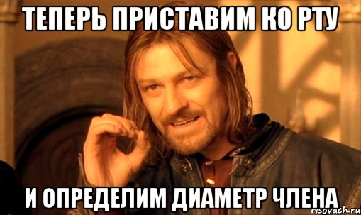 Теперь приставим ко рту И определим диаметр члена, Мем Нельзя просто так взять и (Боромир мем)