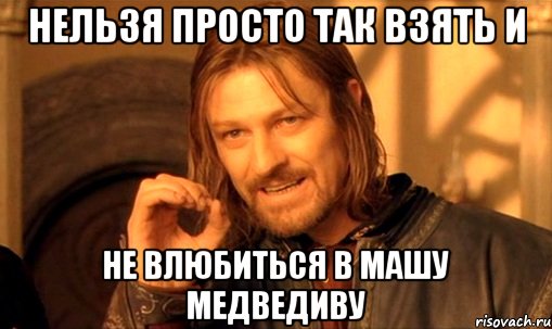 Нельзя просто так взять и не влюбиться в Машу Медведиву, Мем Нельзя просто так взять и (Боромир мем)