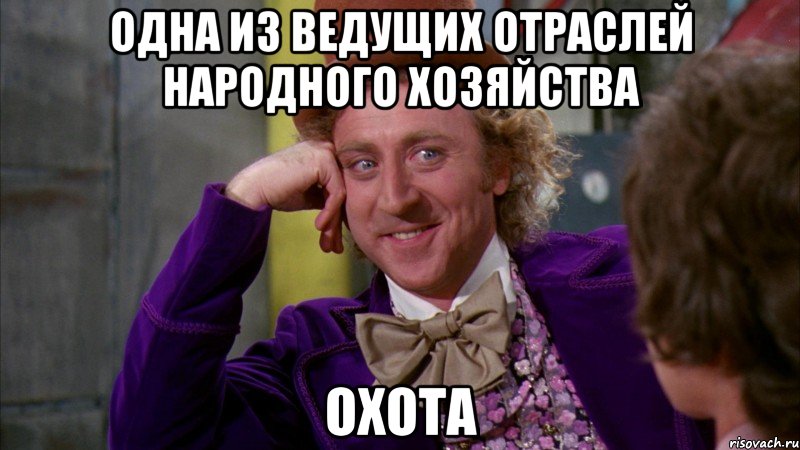 Одна из ведущих отраслей народного хозяйства Охота, Мем Ну давай расскажи (Вилли Вонка)